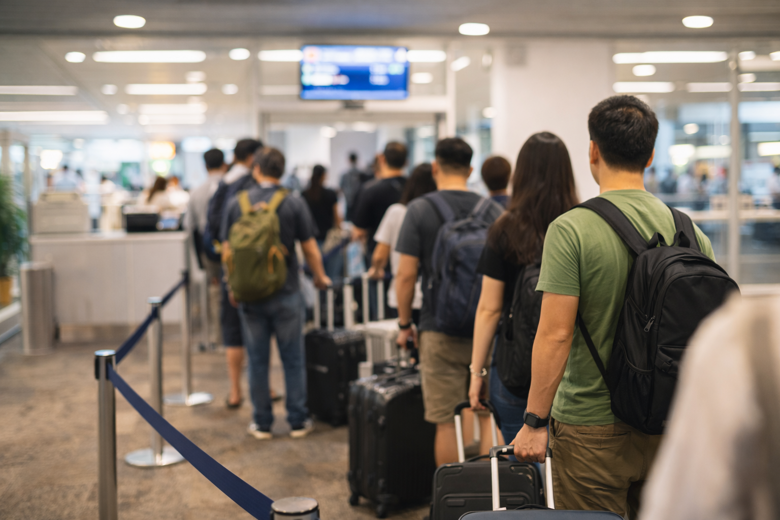 Boarding gate blurred signage